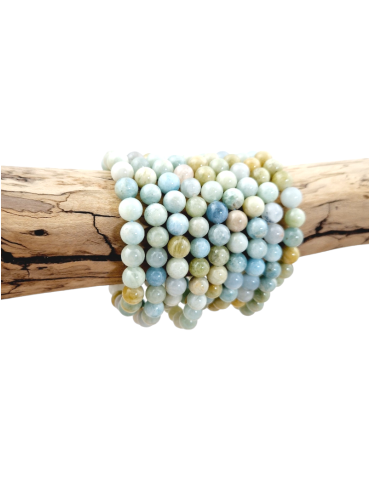 Aquamarin-Armband, gemischte Farben, Perlen A