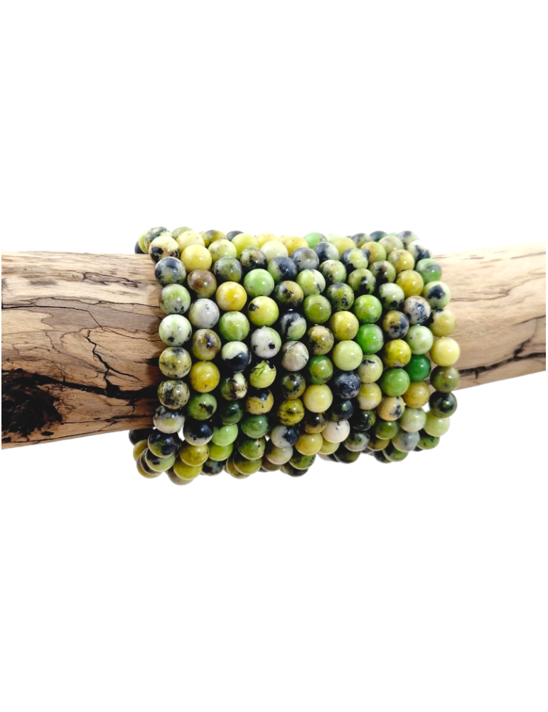 Pulsera de crisoprasa limón perlas AA