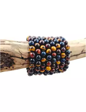 3-eyed AA pearl bracelet - tinted hawk