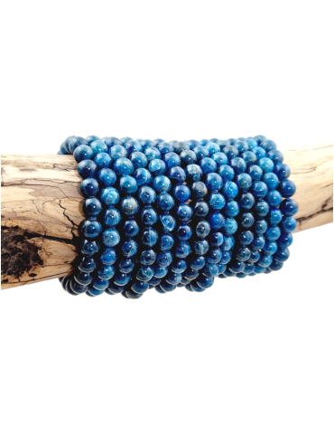 Bracelet apatite bleue foncée perles AA