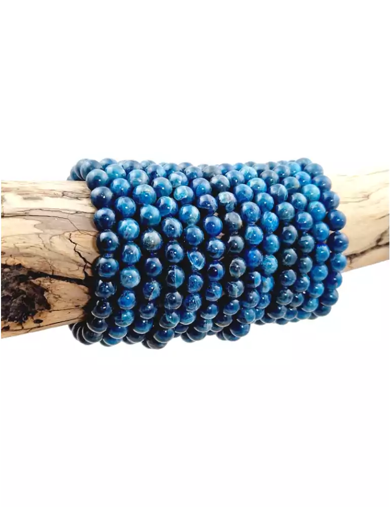 Bracelet apatite bleu foncé perles AA