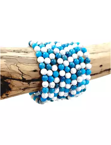 Apatite and Howlite Bead Bracelet