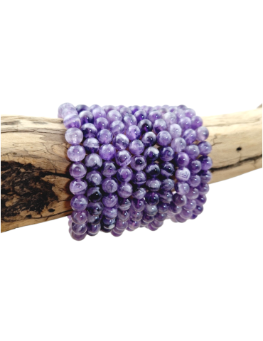 Bracelet amethyst chevron beads