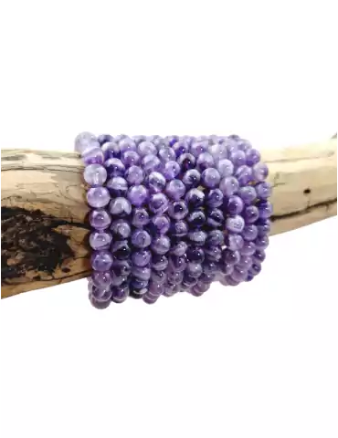 Chevron Amethyst Perlenarmband