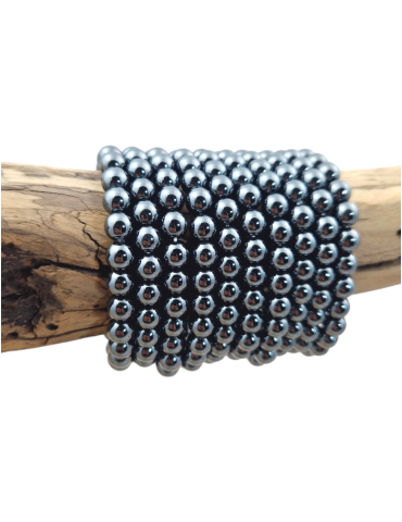 Magnetic hematite bead bracelet A