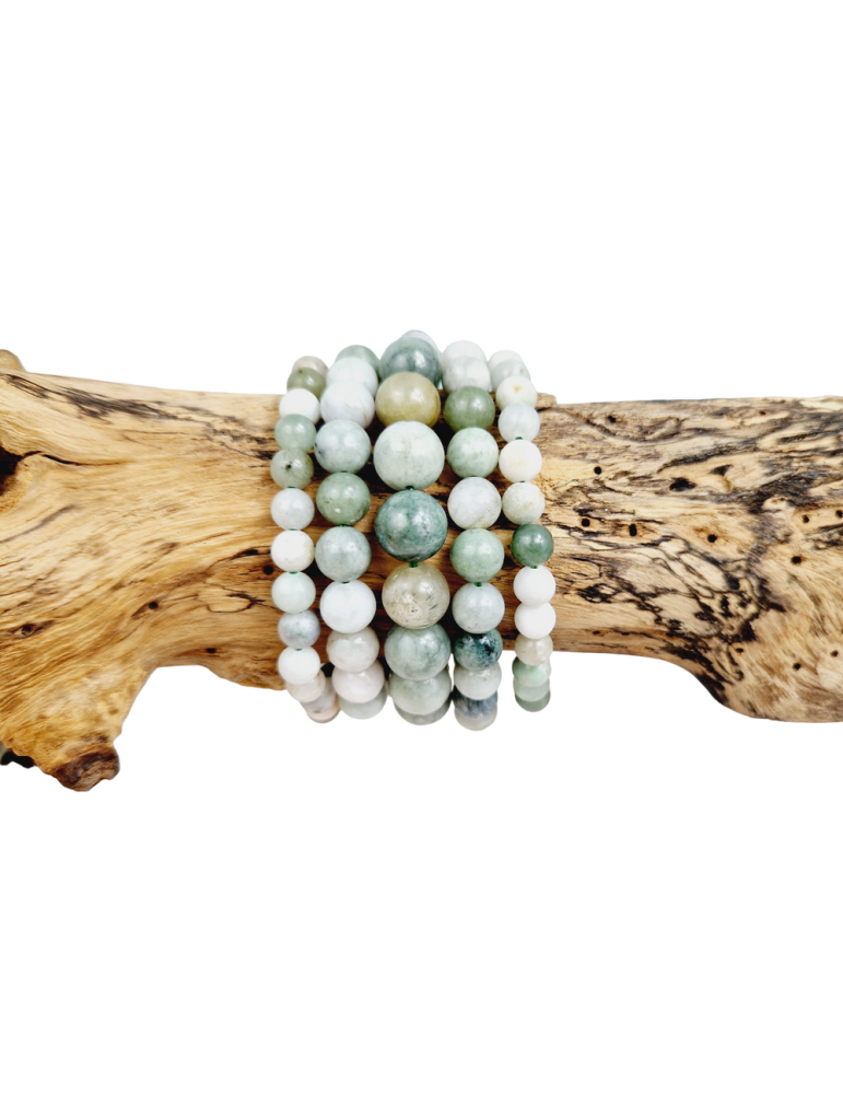 Pulsera de perlas de Jade de Birmania A