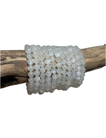 Bracelet labradorite blanche - péristérite perles AA