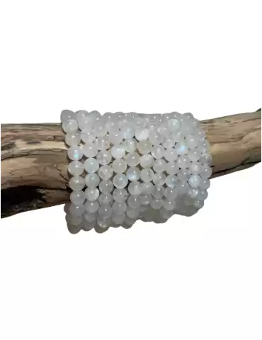 Pulsera de labradorita blanca perlas AA