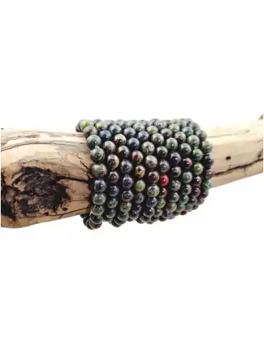 Dragon Blood Jasper Bead Bracelet A