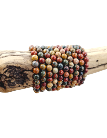 Polychrome Jasper Beads Bracelet A