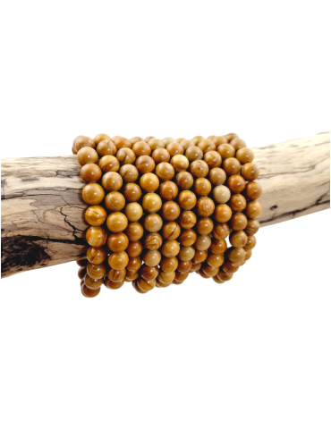 Jasper wood bead bracelet A
