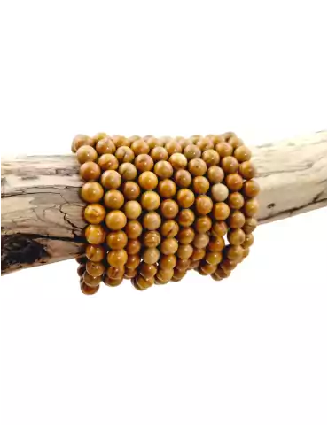 Wooden jasper bead bracelet A