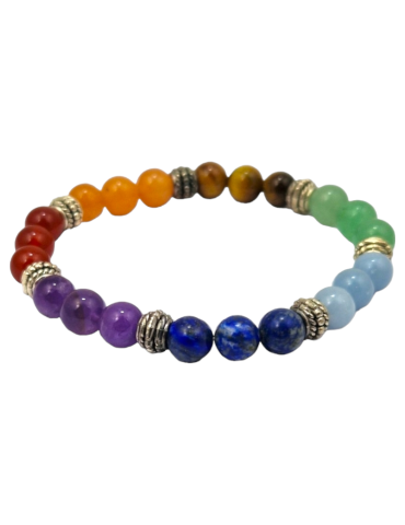 7 chakra armband met parelscheiders A