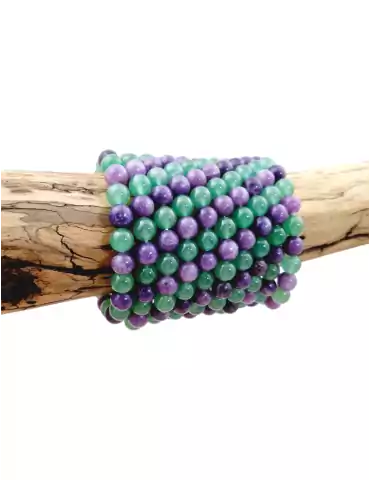 Bracelet aventurine et lépidolite perles A