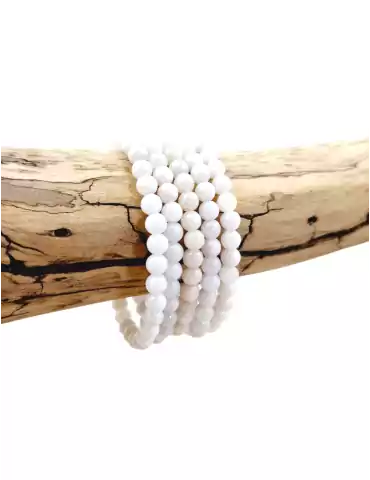 White jade bead bracelet A