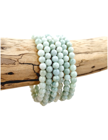 Bracelet jade perles claire AAA