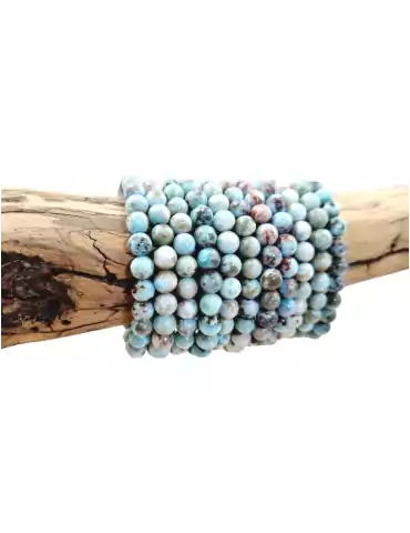 Pulsera de perlas AB de larimar