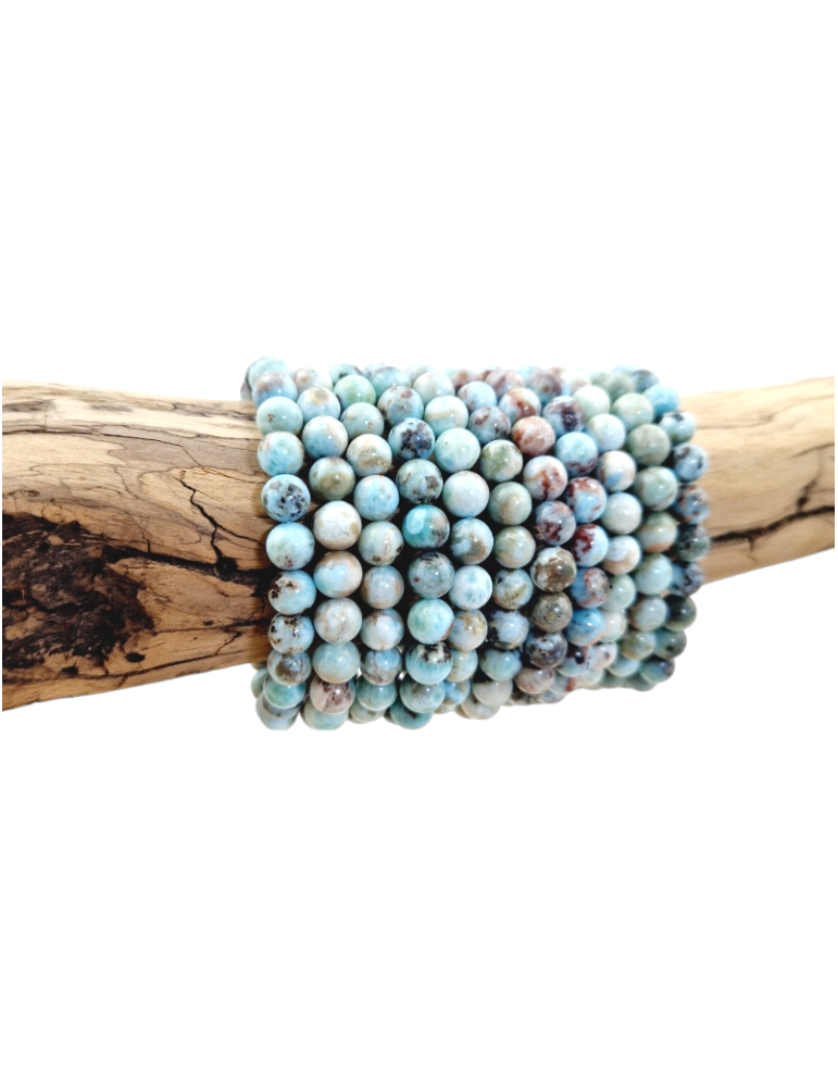 Pulsera de perlas AB de larimar