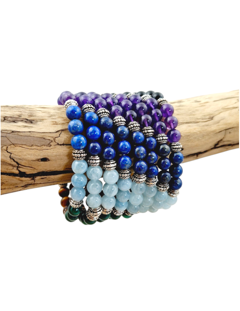 7-Chakra-Armband mit Top AA-Perlen