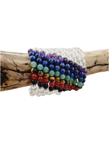 7 Chakras and Crystal Beads Bracelet A