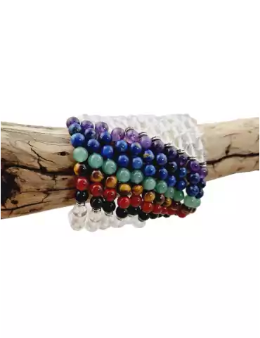 Pulsera de 7 chakras y cristal con perlas A