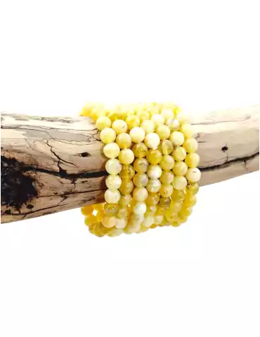 Pulsera de ópalo amarillo con perlas AA