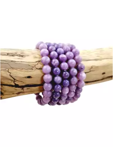 Clear lepidolite bead bracelet A