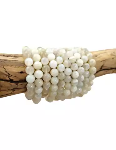 Bracelet pierre de lune blanche perles AA