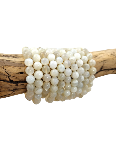 White moonstone AA bead bracelet
