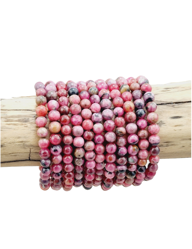 Pulsera de rodanita USA con perlas AA