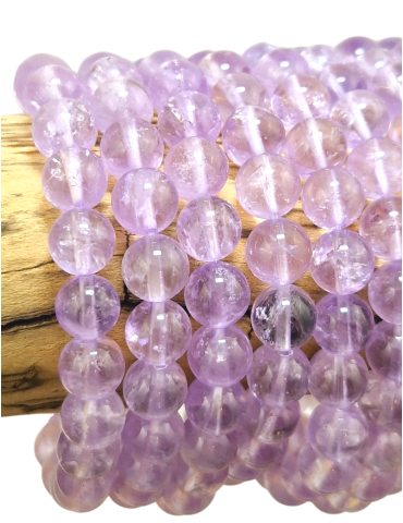 Pulseira de ametista lavanda pérolas AAA