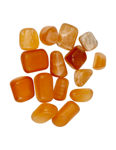 trommelsteine aus orangefarbenem Calcit A