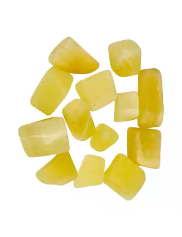 yellow calcite tumbled stones A