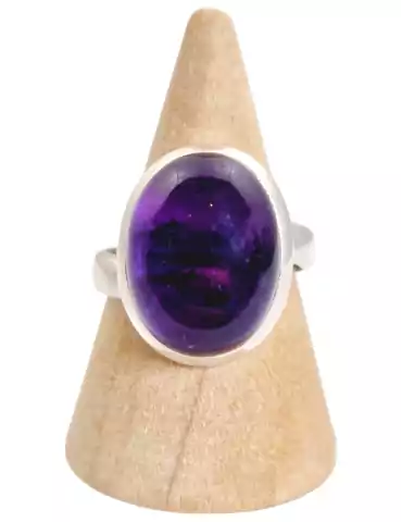 925 Silver AA Amethyst Ring