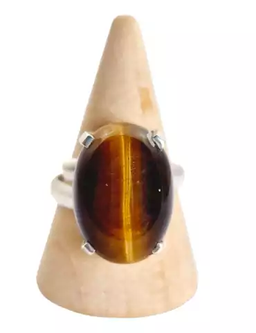 925 Silver AA Tiger Eye Ring