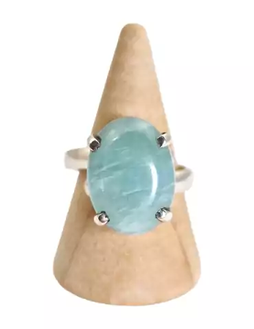 Amazonite ring set in 925 AA silver