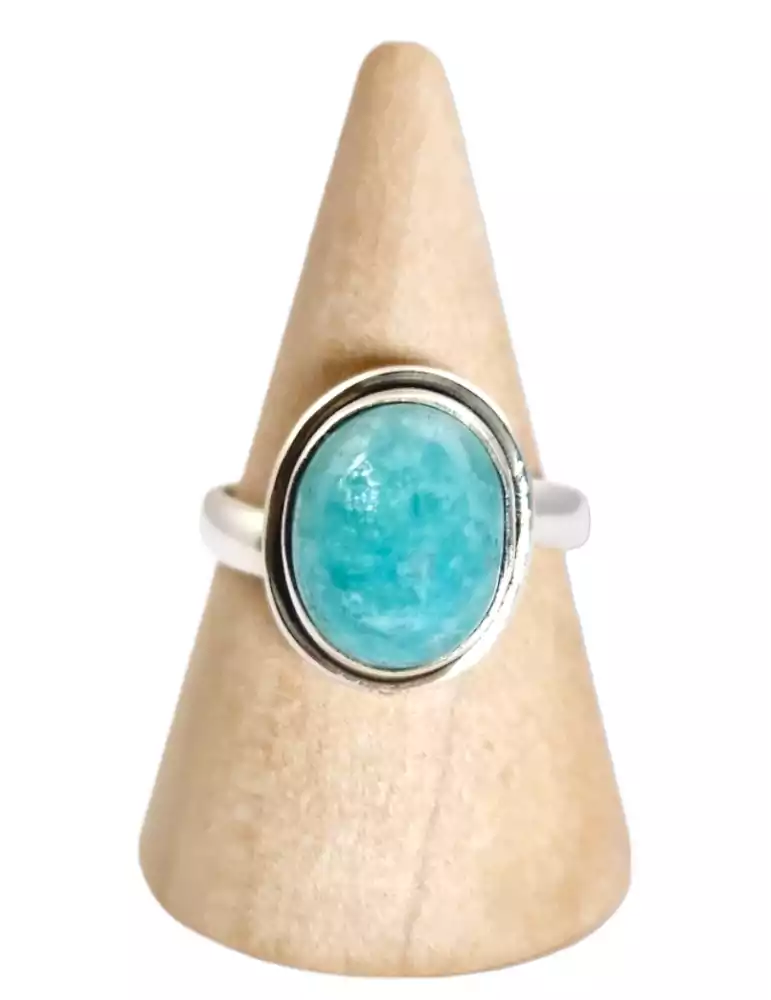 Amazonite ring set in 925 AA silver