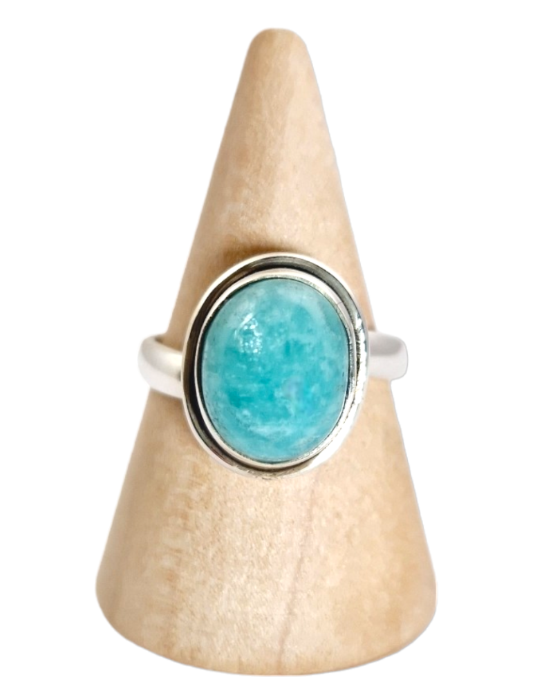 Anello Amazonite incastonato in argento 925 AA