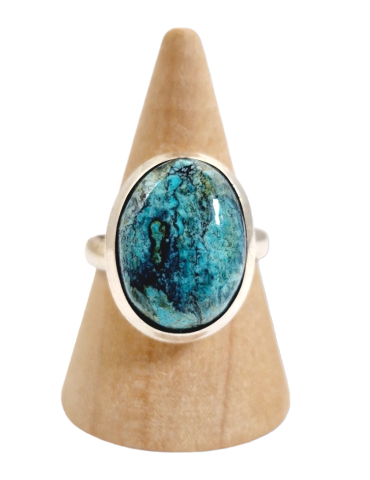 Chrysocolle ring 925 AA zilver