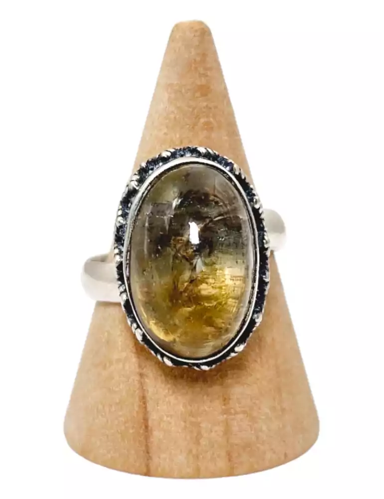 Bague Citrine serti indien argent 925