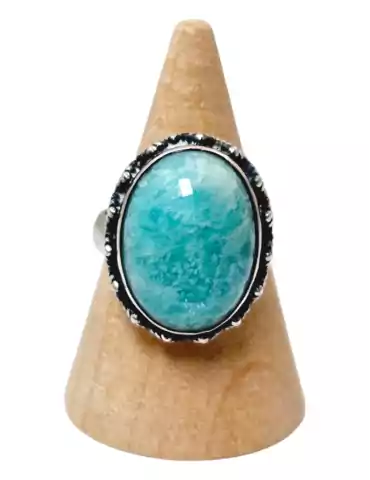 Anello Amazonite con incastonatura indiana in argento 925