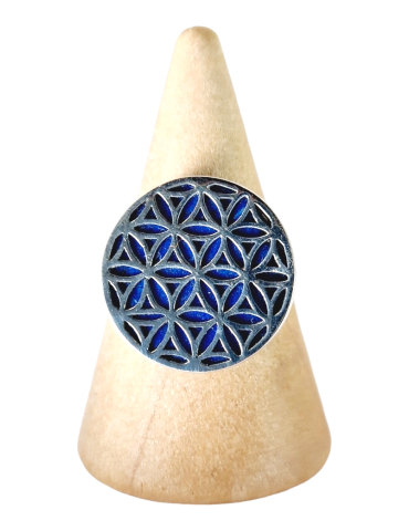 Vita anello fiore Lapis lazuli set argento 925