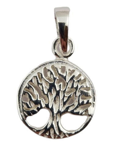 Carved tree of life pendant 1 sterling silver 925