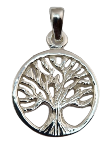 Carved tree of life pendant 2 silver 925