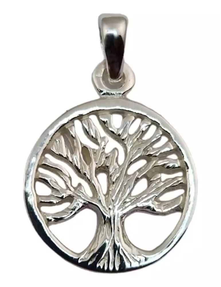 Carved tree of life pendant 2 silver 925