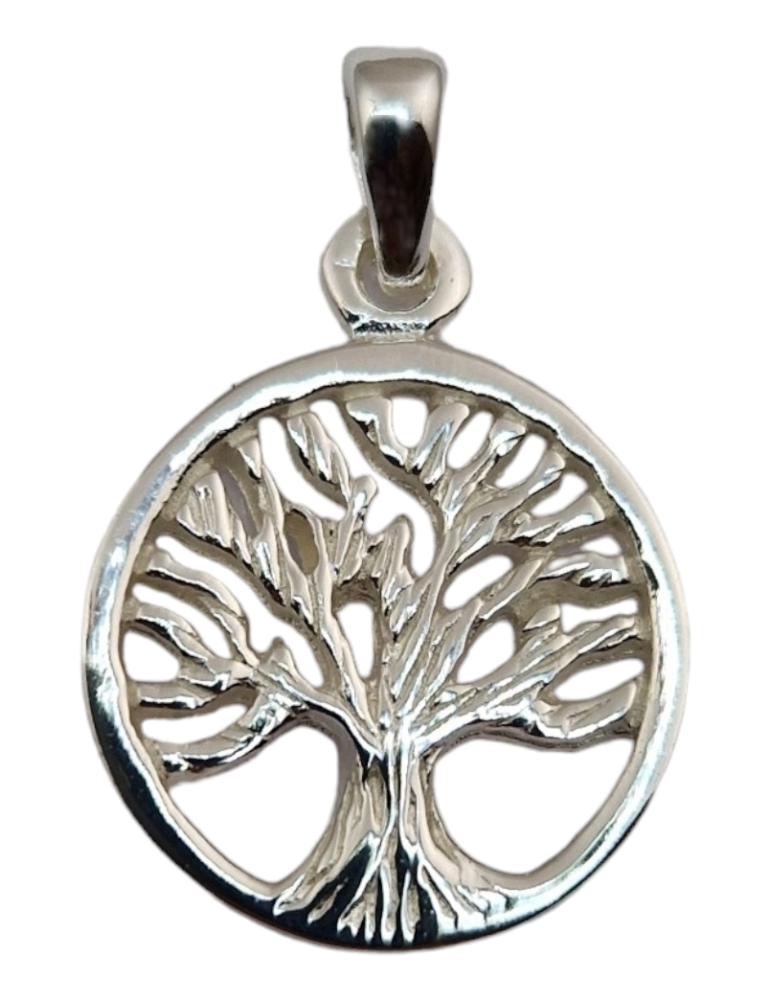 Colgante de árbol de la vida tallado 2 plata 925