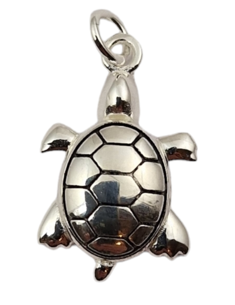 Colgante de tortuga esculpida en plata 925