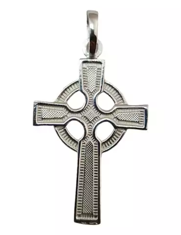 Pendentif croix celtique sculpté argent 925