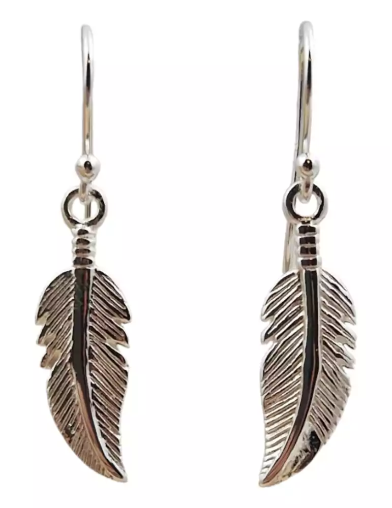 Boucles d'oreilles plume sculptées argent 925