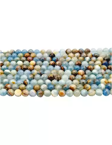 Blue Calcite Ribbon Beaded A Thread